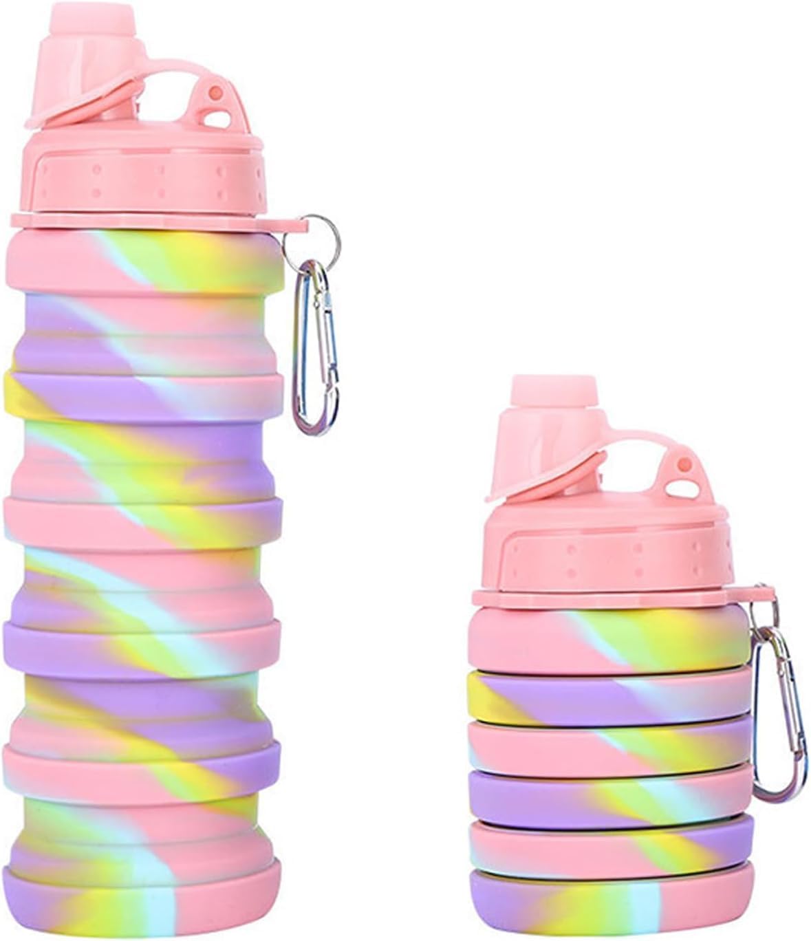 KALRA MAGIC Collapsible Water Bottle 500ml - Leak Proof, BPA Free, Reusable Travel Sipper for Hiking, Camping, Gym & Outdoor Activities - Foldable Design (Multi-Color)