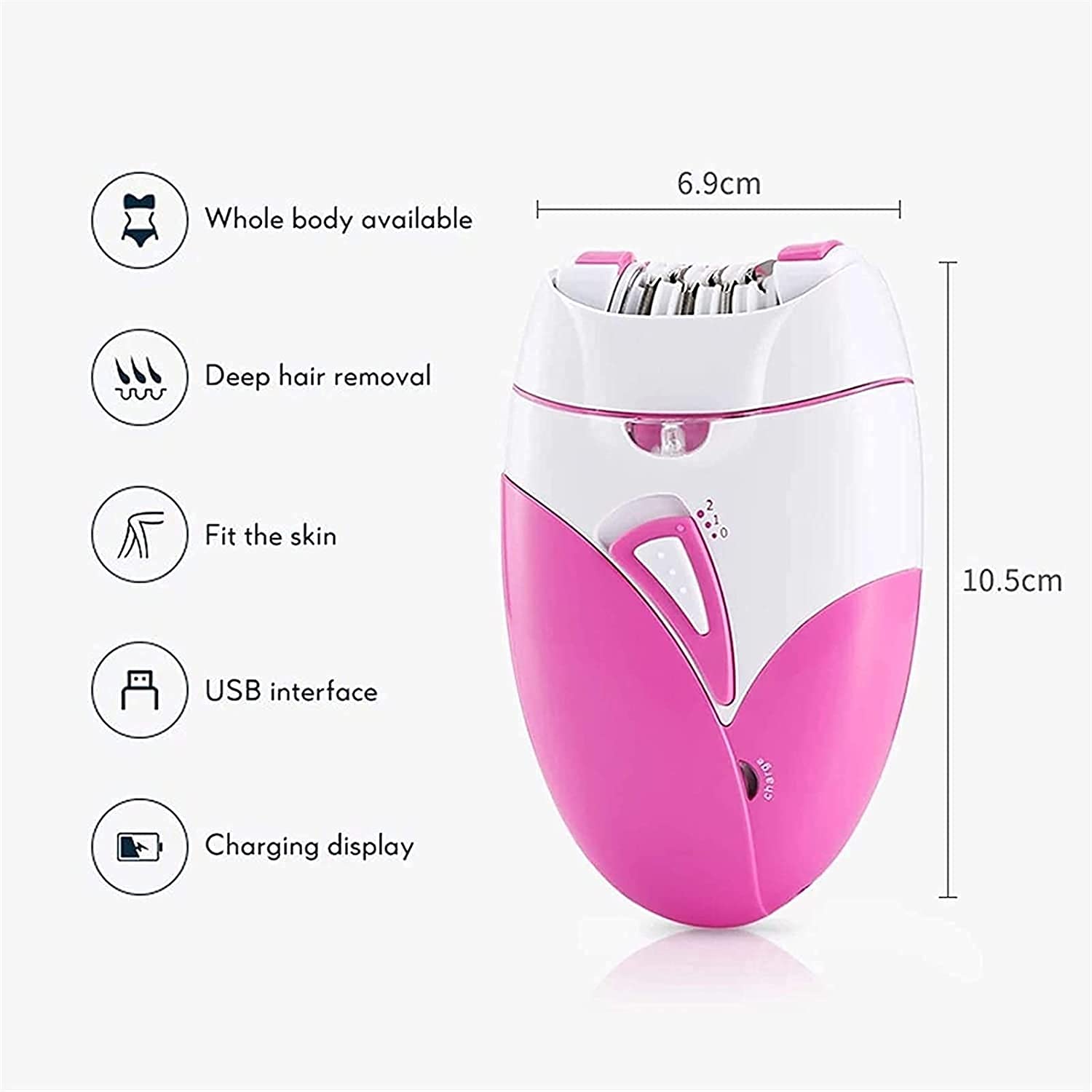 Best Women's Epilator for Smooth Skin - Hair Remover for Legs, Arms, Underarms, Bikini & Face - USB Rechargeable - Perfect for Travel, Home Spa & Quick Hair Removal