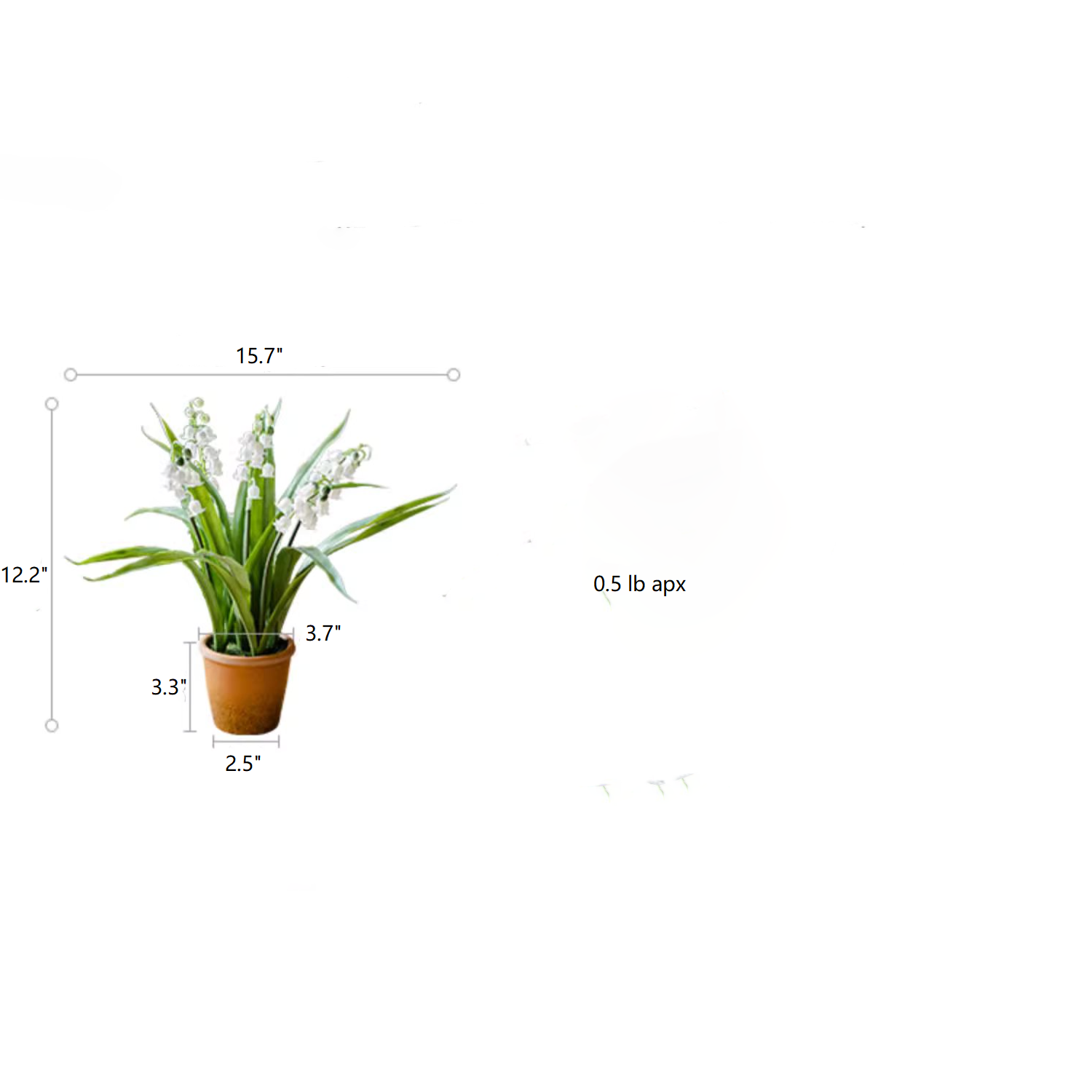 Artificial Lily of the Valley Flowers in Decorative Brown Pot - Perfect for Home Decor, Wedding Centerpieces & Office Desk Decorations
