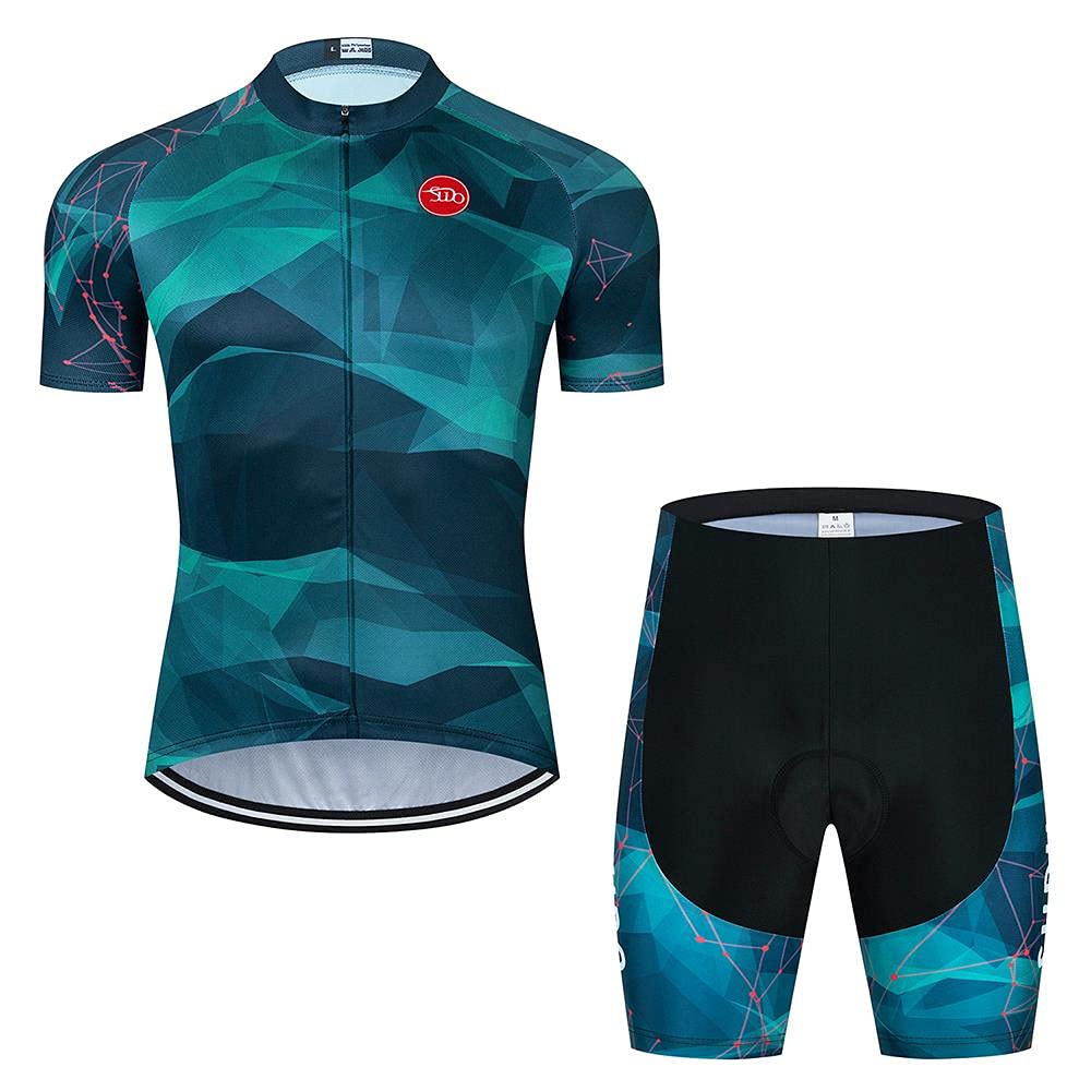 Men's Cycling Jersey Set - Short Sleeve Road Bike Clothing with Breathable Fabric & 20D Padded Bib Shorts for Comfortable Biking | Perfect for Road Cycling, Mountain Biking & Outdoor Sports