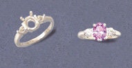 14K Gold or Sterling Silver 8x6mm Oval Ring Setting with Oversized Accents - Size 7 (163849/143849) - Perfect for Engagement Rings, Wedding Bands & Jewelry Making
