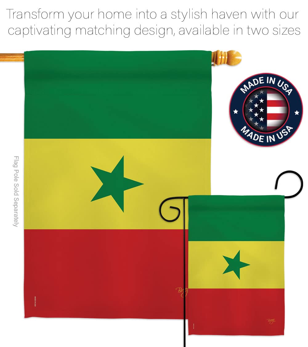 Senegal National Flag Set 28x40in w/Pole - Home & Garden Decor