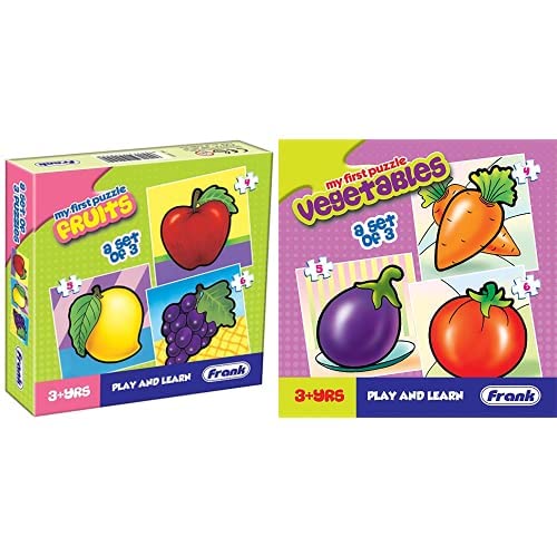 Frank Fruits & Vegetables Educational Puzzle Set for Kids Ages 3+ | Fun Learning Toy for Toddlers | Perfect for Preschool Learning & Family Game Night