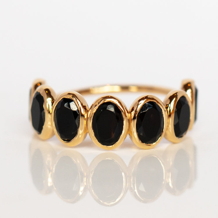 Violeta Black Onyx Ring for Women - Elegant Sterling Silver Statement Jewelry - Perfect for Evening Parties, Weddings & Special Occasions