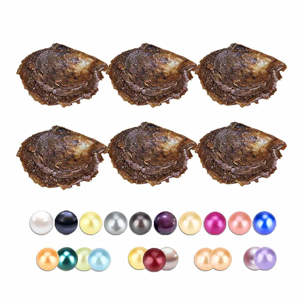 30PCS Akoya Pearl Oysters - Saltwater Cultured Pearls (6-8mm) with Single, Twins, Triplets & Quads for DIY Jewelry Making, Pearl Parties & Home Decor