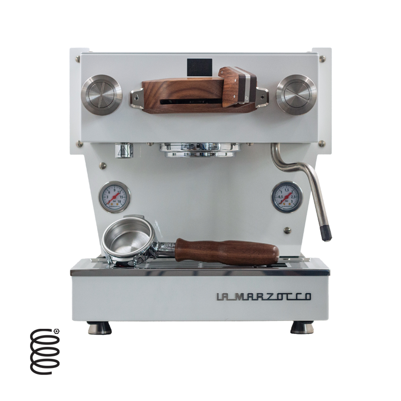 La Marzocco Linea Mini R WiFi App-Connected Espresso Machine - White Walnut/Stainless Steel - Professional Home Barista Coffee Maker for Espresso & Cappuccino Lovers
