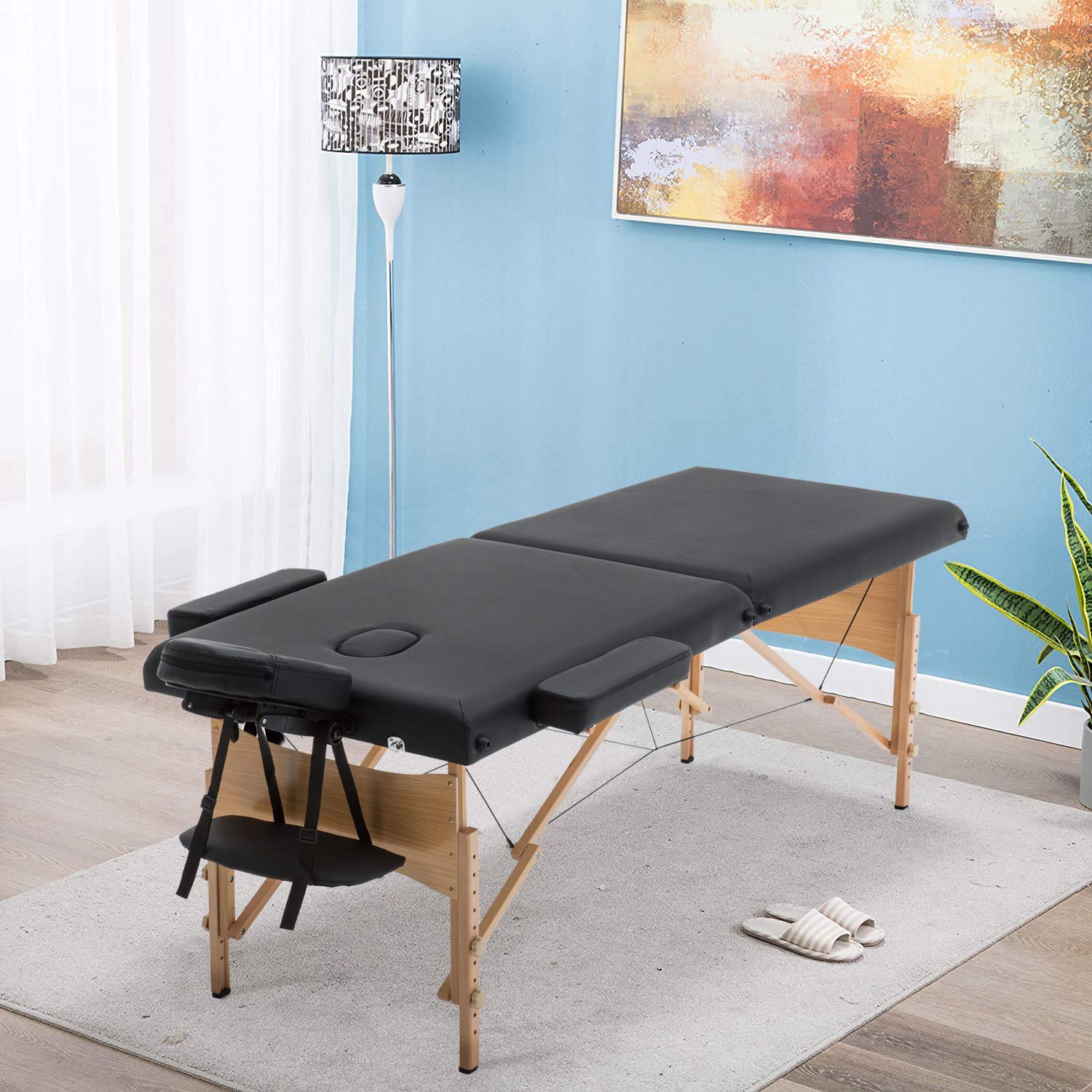 **OffiClever Portable Massage Table - Adjustable Height 73