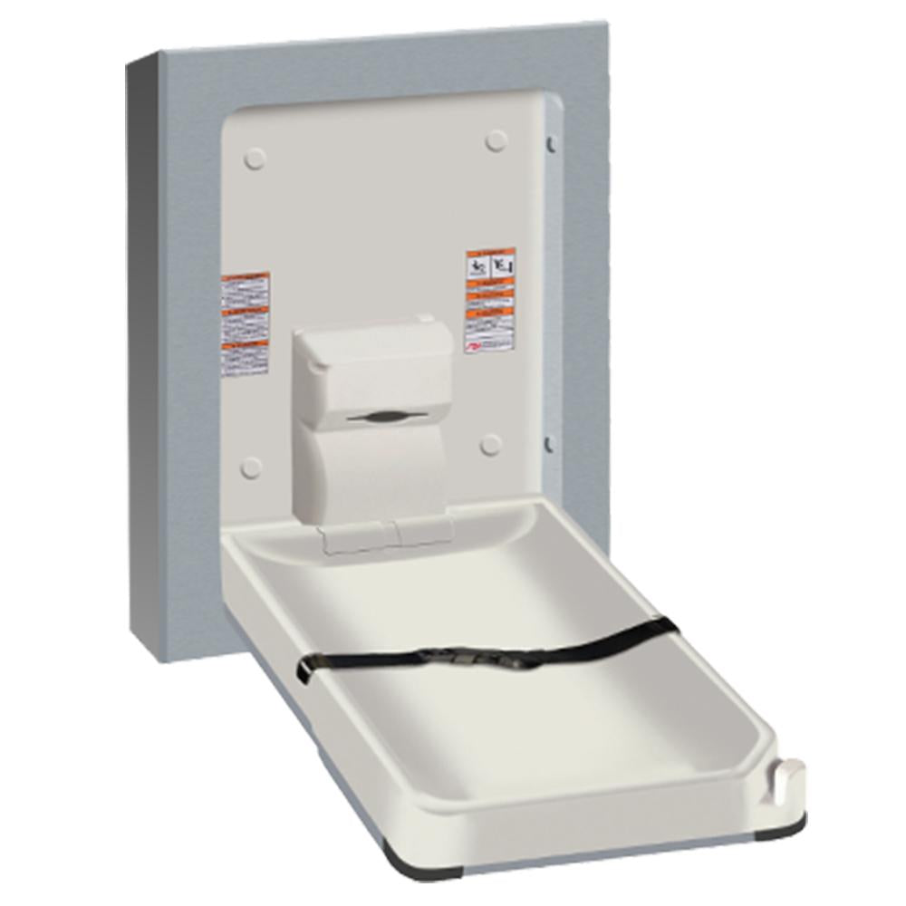 ASI 9017 9 Vertical Stainless Steel Baby Changing Station - Wall Mounted Satin Finish | Ideal for Public Restrooms & Daycare Centers