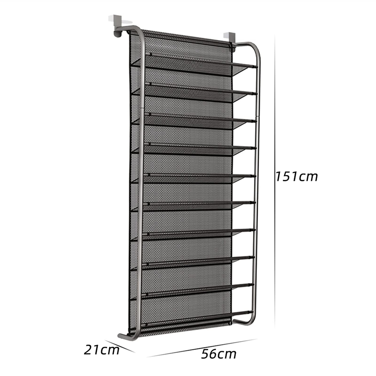 36 Pair Over The Door Shoe Organizer - Space Saving Wall Mounted Hanging Shoe Rack with Storage Pockets for Closet, Bedroom & Entryway (Light Grey) - Perfect for Small Spaces & Apartment Organization