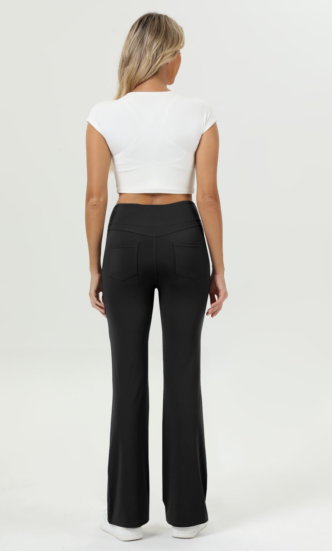 High Waist Flare Yoga Pants for Women with Pockets - Bootcut Tummy Control Workout Leggings - Perfect for Yoga, Gym & Everyday Wear
