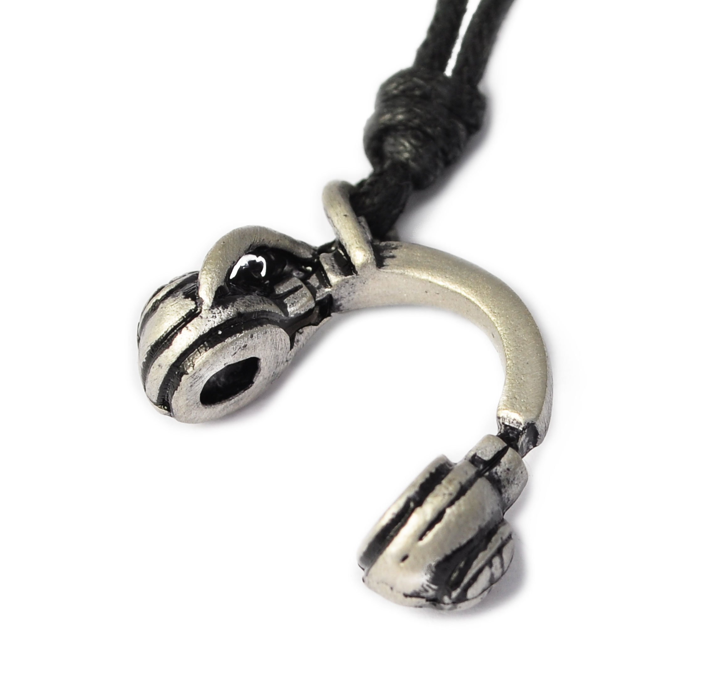 Vietguild DJ Headset Silver Pewter Charm Necklace Pendant Jewelry - Stylish Music Lover Gift for DJs, Musicians & Festival Goers - Perfect for Concerts, Raves & Nightlife Events