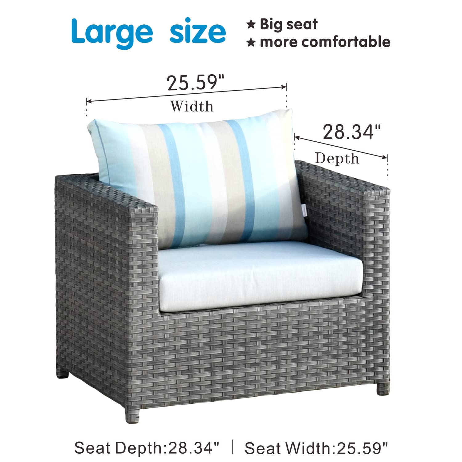 HOOOWOOO 9-Piece Outdoor Sectional Sofa Set with Sunbrella Cushions, Aluminum Frame & PE Wicker - Gray Patio Furniture for Backyard, Poolside or Garden Relaxation