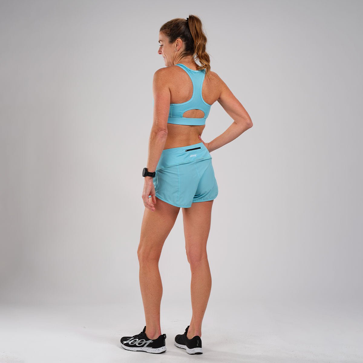 Women's LTD Run Bra - Turquoise Sports Bra for Running, Yoga & Gym Workouts - High Support & Comfort