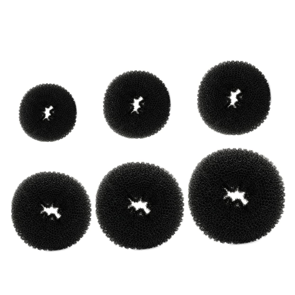 BIUDECO 6-Piece Donut Hair Bun Maker Set for Women - Flexible & Expandable Chignon Maker, Hair Ropes for Quick Updo - Comfortable Hair Accessories for Work, Party & Everyday Styling