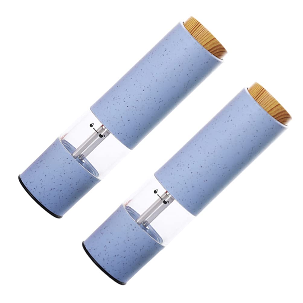 Hemoton Electric Salt and Pepper Grinder Set - Battery Operated Adjustable Coarseness, Rechargeable Spice Mill for Kitchen, Restaurant & Outdoor Use - Perfect for Cooking, BBQ, Camping & Dining Table Seasoning (Blue)