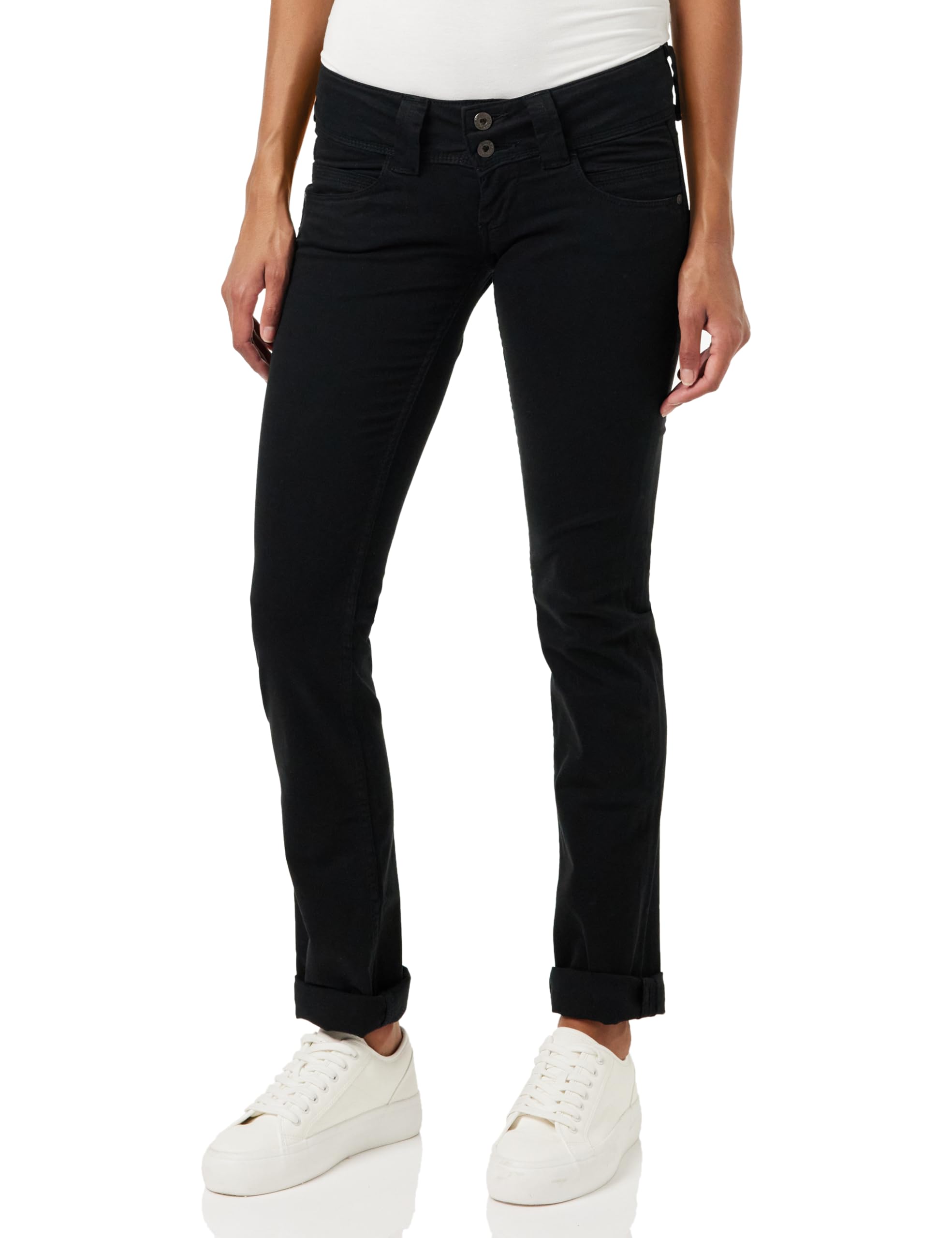 Pepe Jeans Venus Women's Black Stretch Skinny Jeans - High Waist 5-Pocket Pants (Size EU 34/36, US 25/32) - Perfect for Casual Wear, Office & Night Out