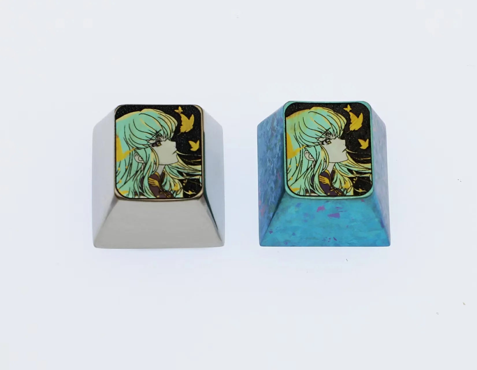 CODE GEASS Lelouch of the Rebellion CC Titanium Alloy Carved Metal Keycaps - Custom Mechanical Keyboard Decorative Keycaps for Anime Fans & Gamers