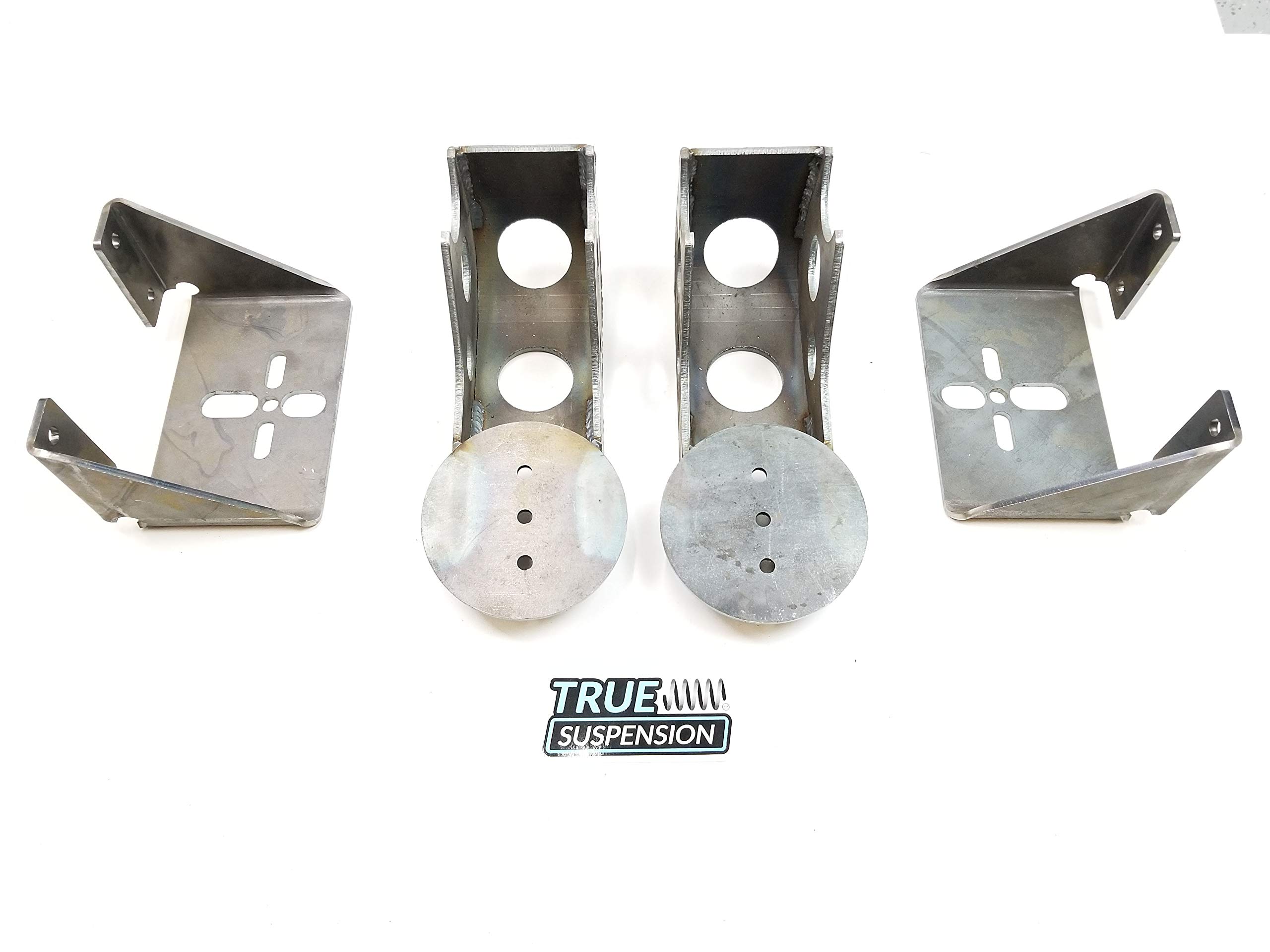 Universal Rear Air Ride Suspension Weld-on Axle Brackets with 2600 Series Air Springs Kit - Low Drop for 4 Link Setup - Perfect for Custom Truck and SUV Suspension Upgrades