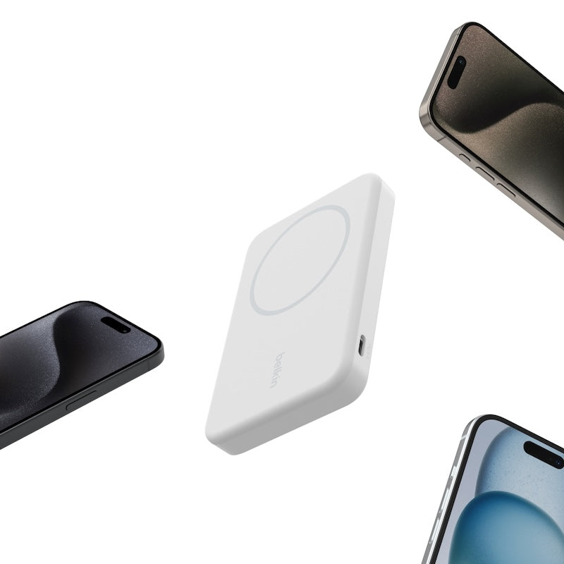 Belkin 5000mAh Qi2 Wireless Power Bank - Fast Charging Portable Battery Pack for iPhone, Samsung, AirPods | Perfect for Travel, Camping & Outdoor Adventures