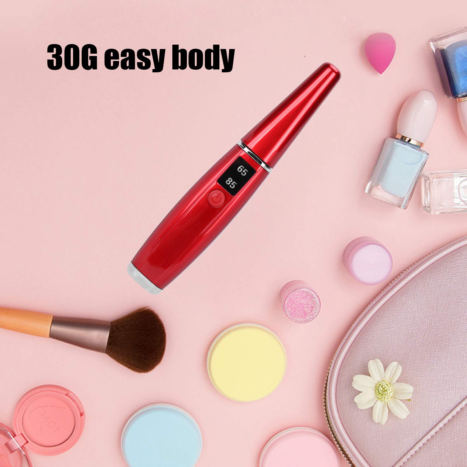 EXCLUZO Compact Electric Heated Eyelash Curler - Portable Travel-Friendly Lash Curling Tool for Home & Professional Use | Perfect for Daily Makeup & Special Occasions (JM01 Red)