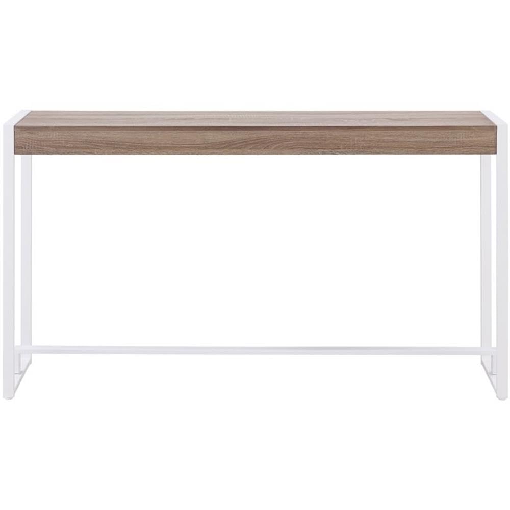 Modern Console Table with Sleek Design - Macen Entryway Sofa Table in Brown & White - Perfect for Hallway, Living Room, or Bedroom Decor