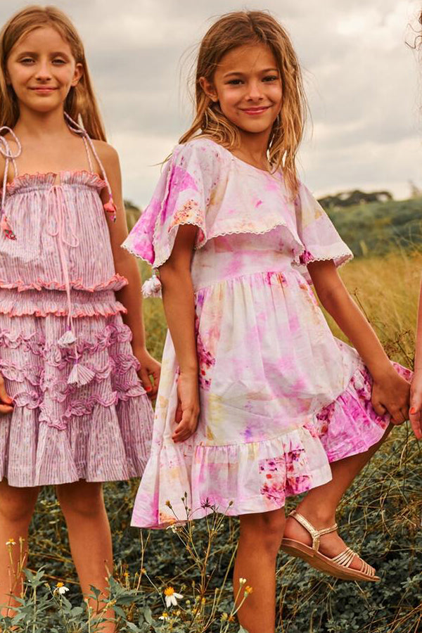 Nellystella Della Daydream Girls Dress - Cute Floral Summer Dress for Toddlers & Kids - Perfect for Birthday Parties, Photo Shoots & Outdoor Play