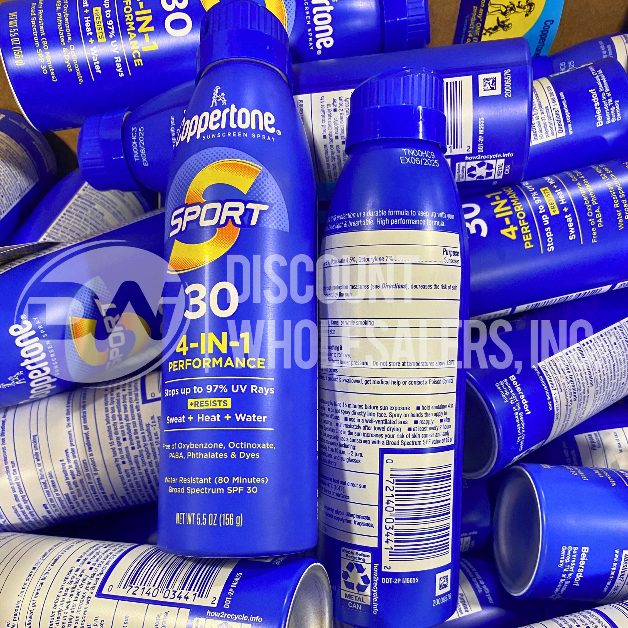 Coppertone Sport 30 SPF Sunscreen Lotion 4-in-1 Performance 5.5 Fl Oz (50 Pack) - Waterproof Sweatproof Protection for Outdoor Sports, Swimming & Beach Activities