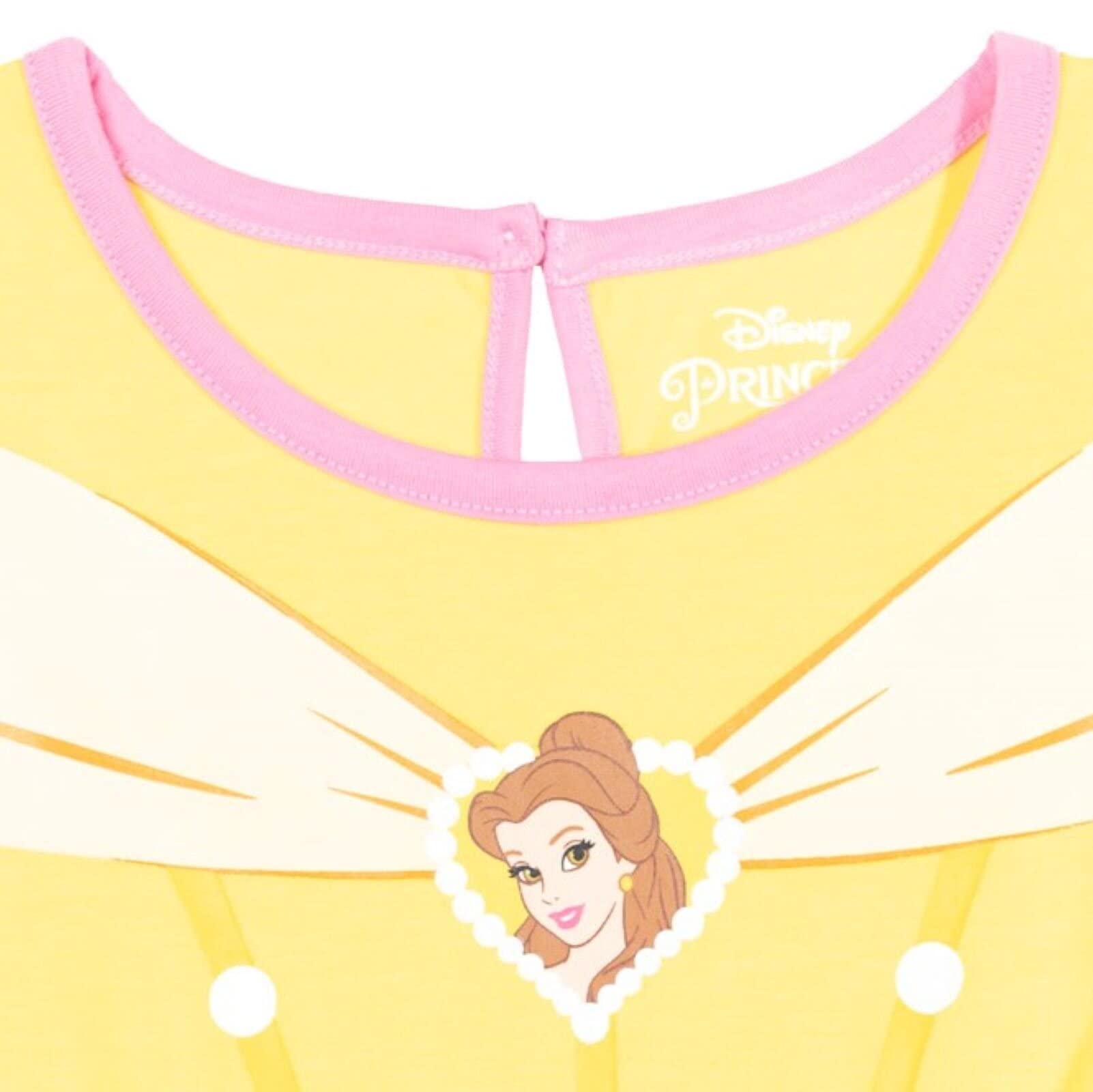 Disney Princess Girls Romper with Skirt Overlay - Cute Toddler to Big Kid Outfit for Birthday, Party & Dress Up Play | Soft Cotton Playwear for Baby & Little Girls