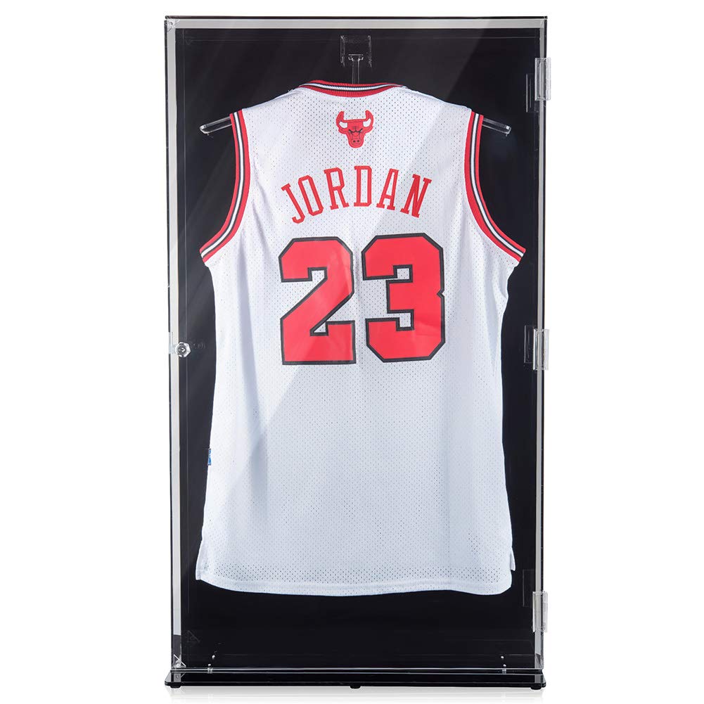 Premium UV-Protected Acrylic Jersey Display Case - Wall Mount & Freestanding Sports Memorabilia Showcase for Football, Basketball, Hockey Jerseys - Perfect for Home, Office & Sports Bar Decor