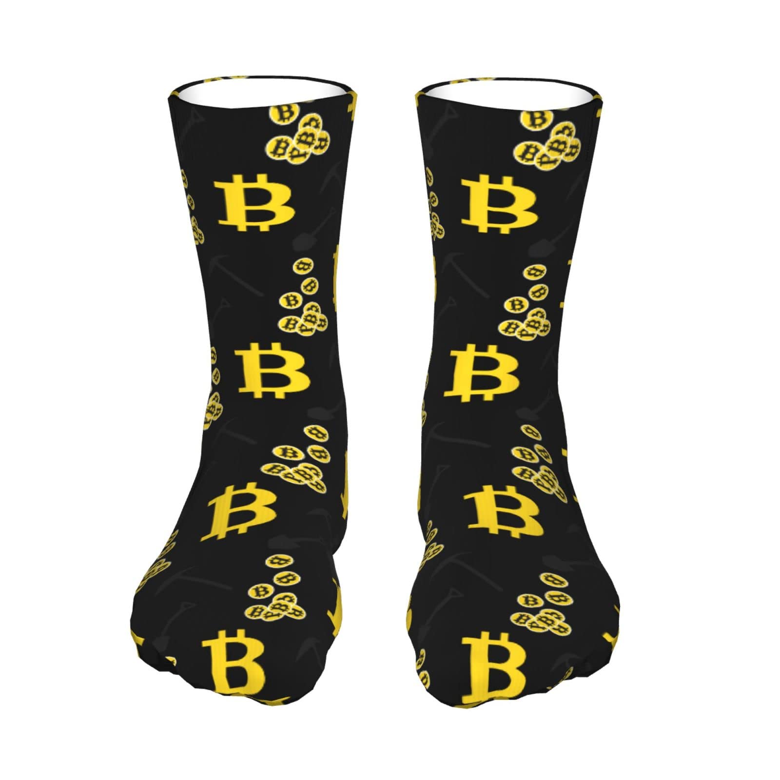 Bitcoin Crypto Socks for Men & Women - Breathable Non-Slip Quick-Dry Crew Socks (White, One Size) - Perfect for Trading, Gifts & Crypto Enthusiasts