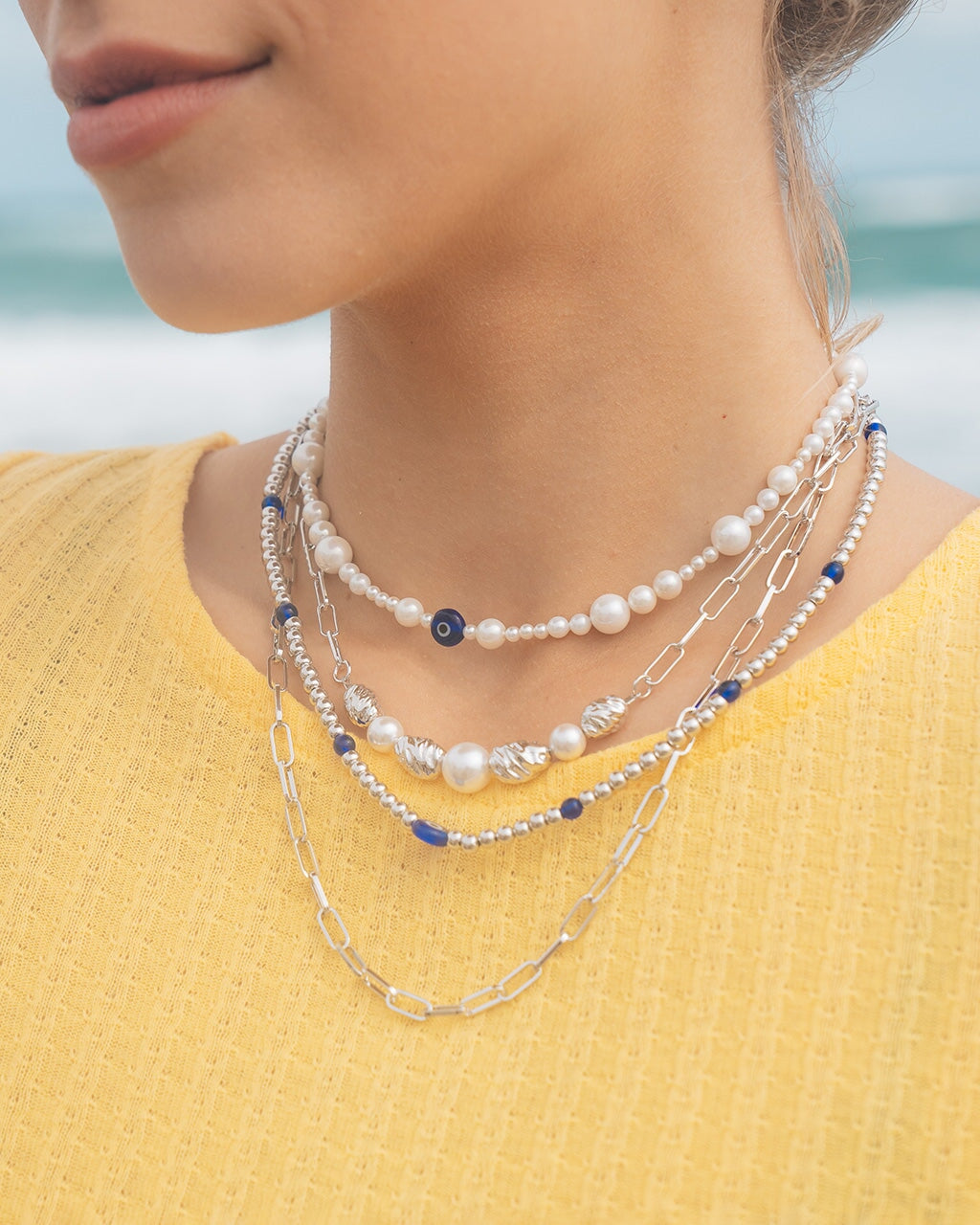 Evil Eye Pearl Choker Necklace for Women - Elegant Boho Jewelry for Protection & Good Luck - Perfect for Parties, Weddings & Everyday Wear