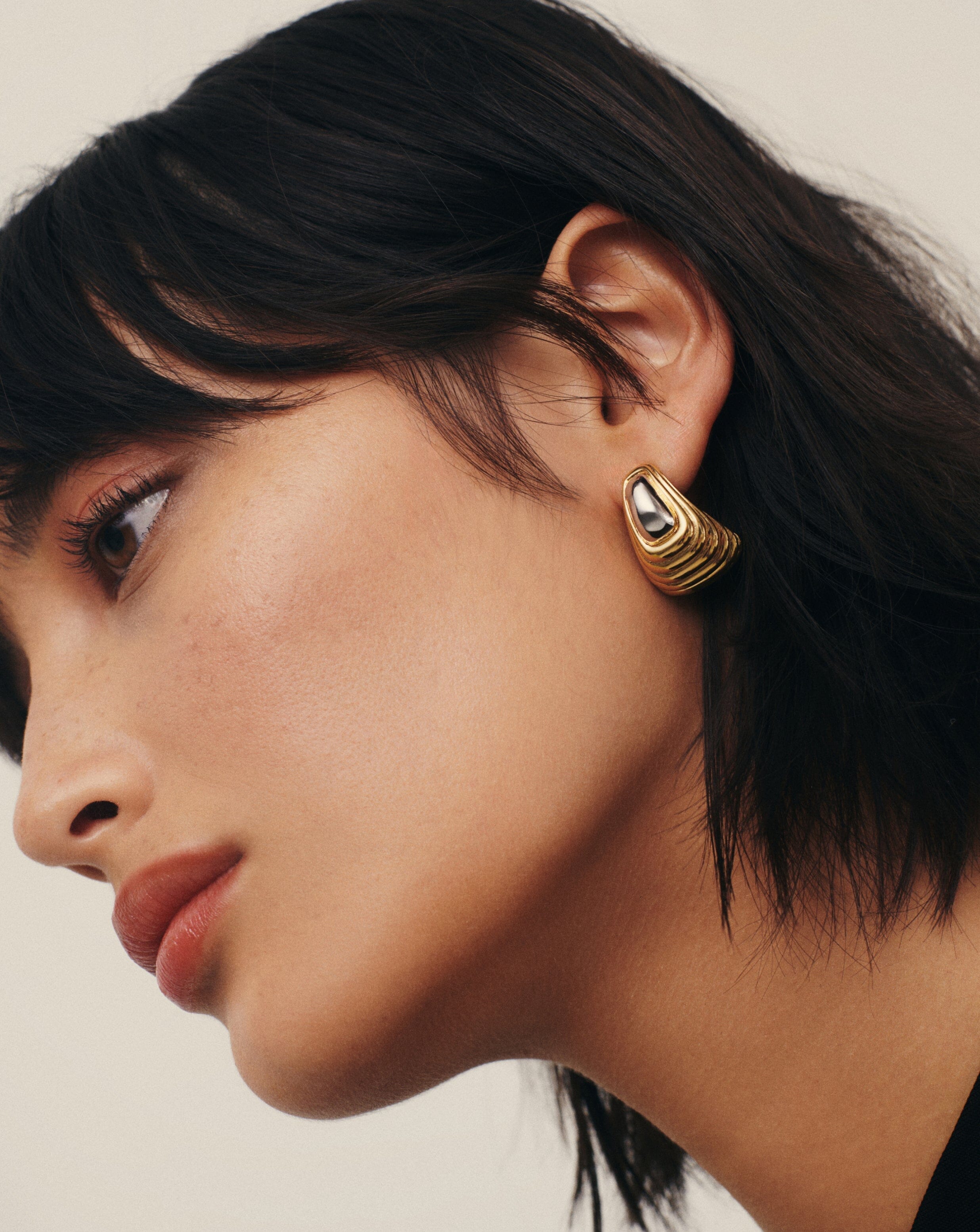 Stylish Ridge Oversized Earrings for Women - Mixed Metal Statement Jewelry for Parties, Weddings & Everyday Wear