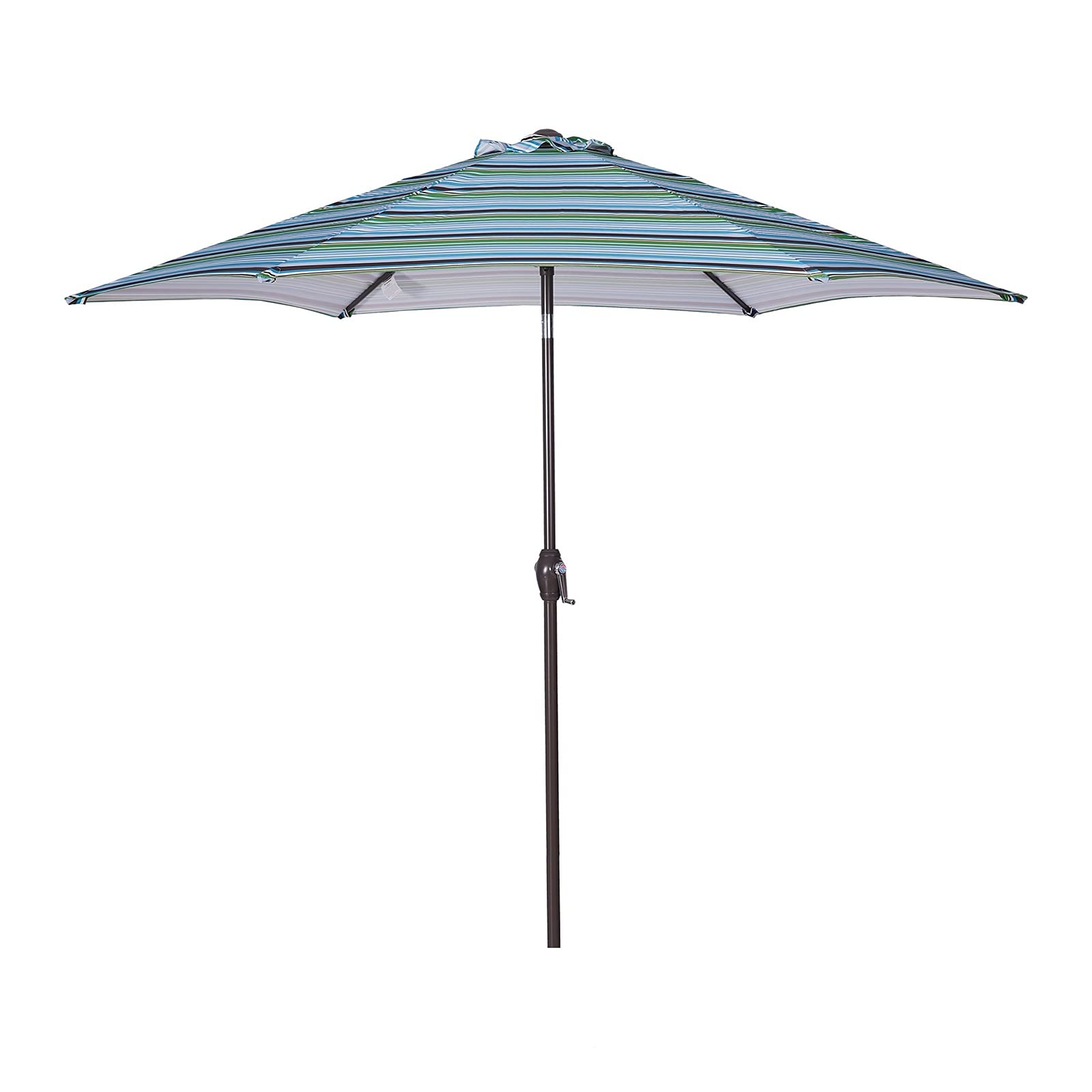 GXP Outdoor Patio 8.6-Feet Market Table Umbrella with Push Button Tilt & Crank - Blue Striped - Perfect for Backyard, Poolside, and Restaurant Outdoor Dining