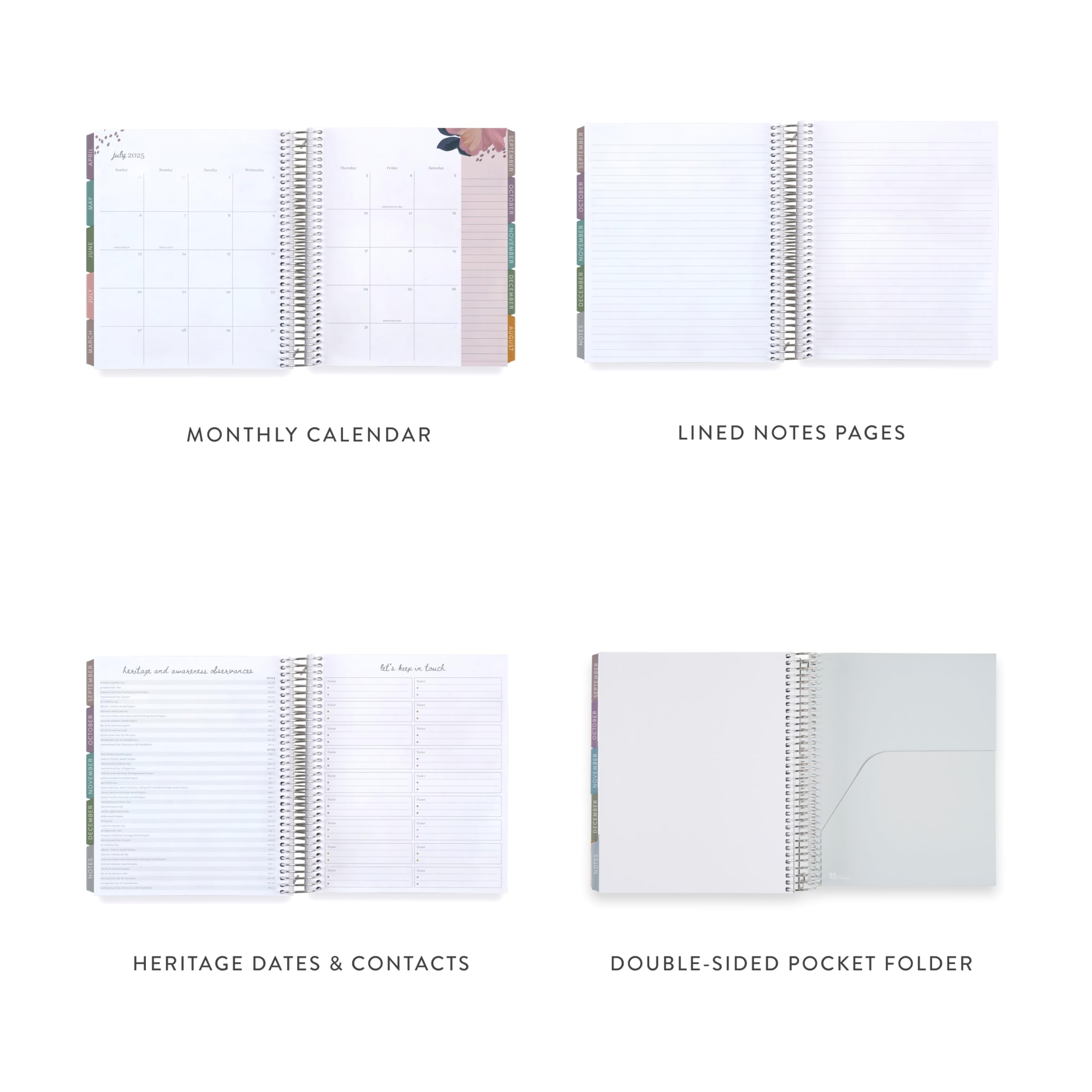 Erin Condren 7x9 Coiled Life Planner 2024-2025 - July to June Academic Planner with Evolve Classic Cover, Vertical Layout & Bold Blooms Design | Perfect for Students, Teachers & Productivity Enthusiasts | Organize School, Work & Personal Goals