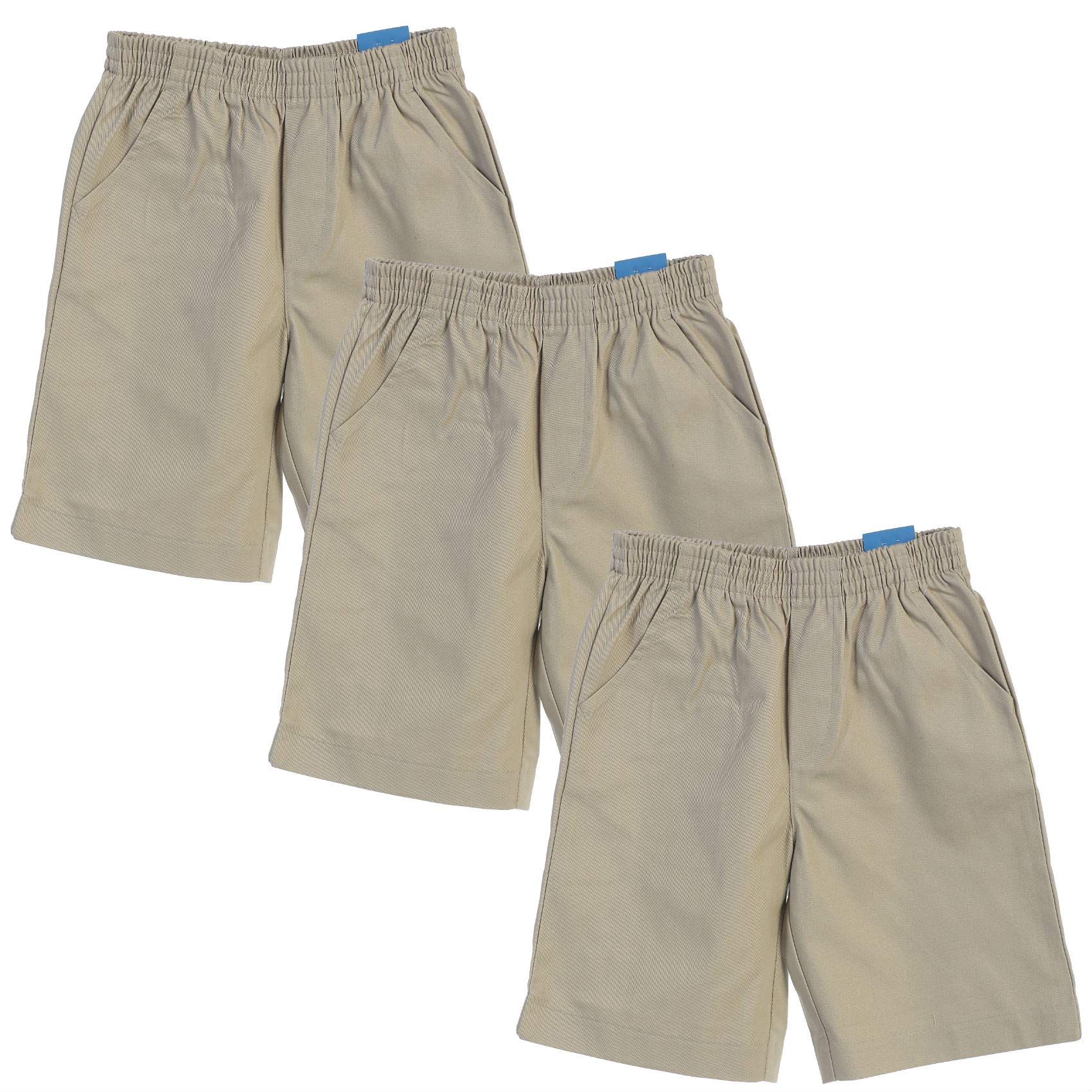 **Boys' Elastic Waist Pull-On Shorts - Navy, Khaki, Black, Hunter Green, Blue - Comfortable Playwear for Outdoor Activities & Sports**