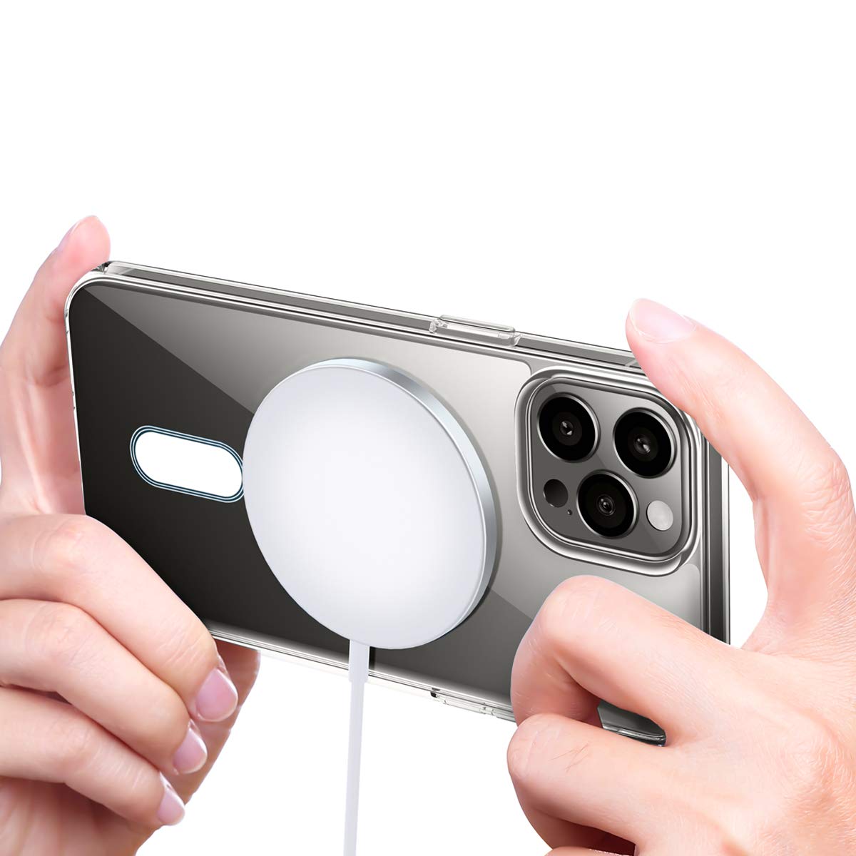 AICase Clear Magnetic Phone Case for iPhone 12 Pro Max (6.7 inch 2020) - Slim Protective Cover with Built-in Magnetic Circle - Perfect for Wireless Charging & Everyday Use