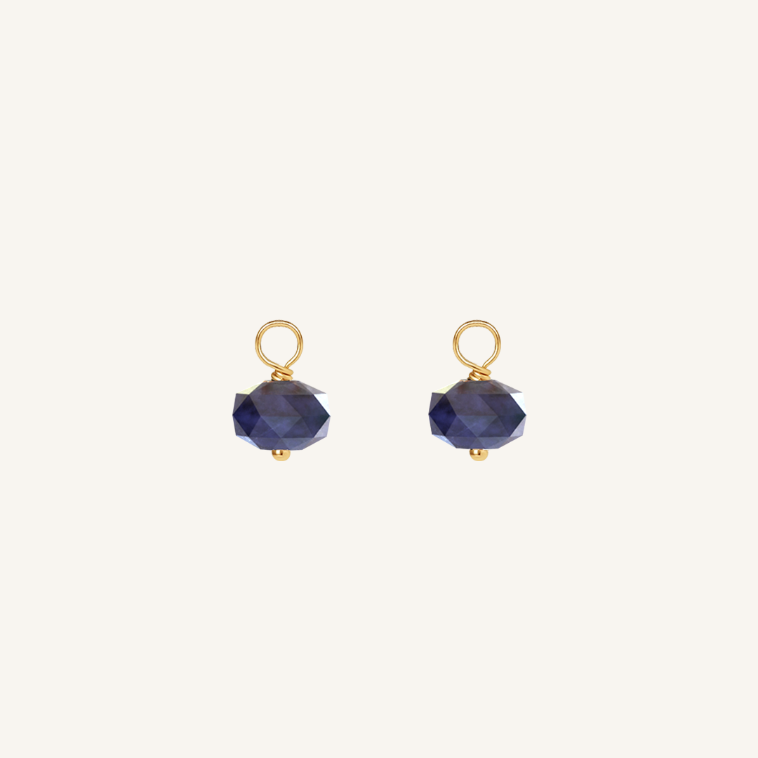 Opulent Sodalite Hoop Earrings - Natural Stone of Intuition & Wisdom (Set of 2) | Spiritual Jewelry for Meditation, Yoga & Energy Healing