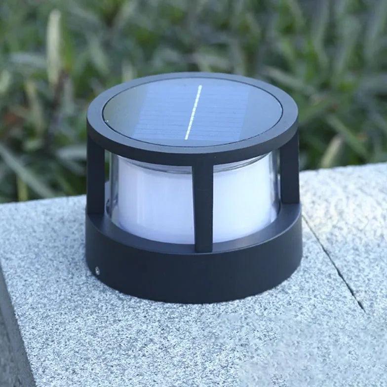 Dimmable Solar Black Outdoor Pillar Lights - Waterproof LED Landscape Lighting for Garden, Pathway, Driveway, Patio, and Yard Decoration | Energy-Efficient & Weather-Resistant