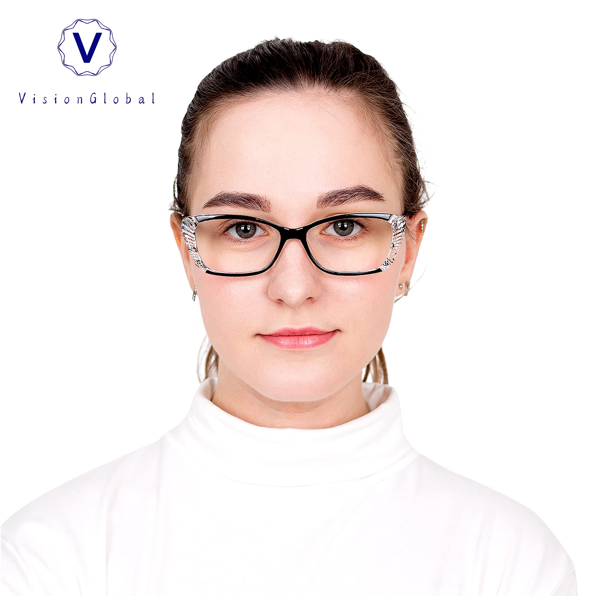 VisionGlobal 5 Pairs Reading Glasses - Blue Light Blocking for Women & Men | Office & Screen Use