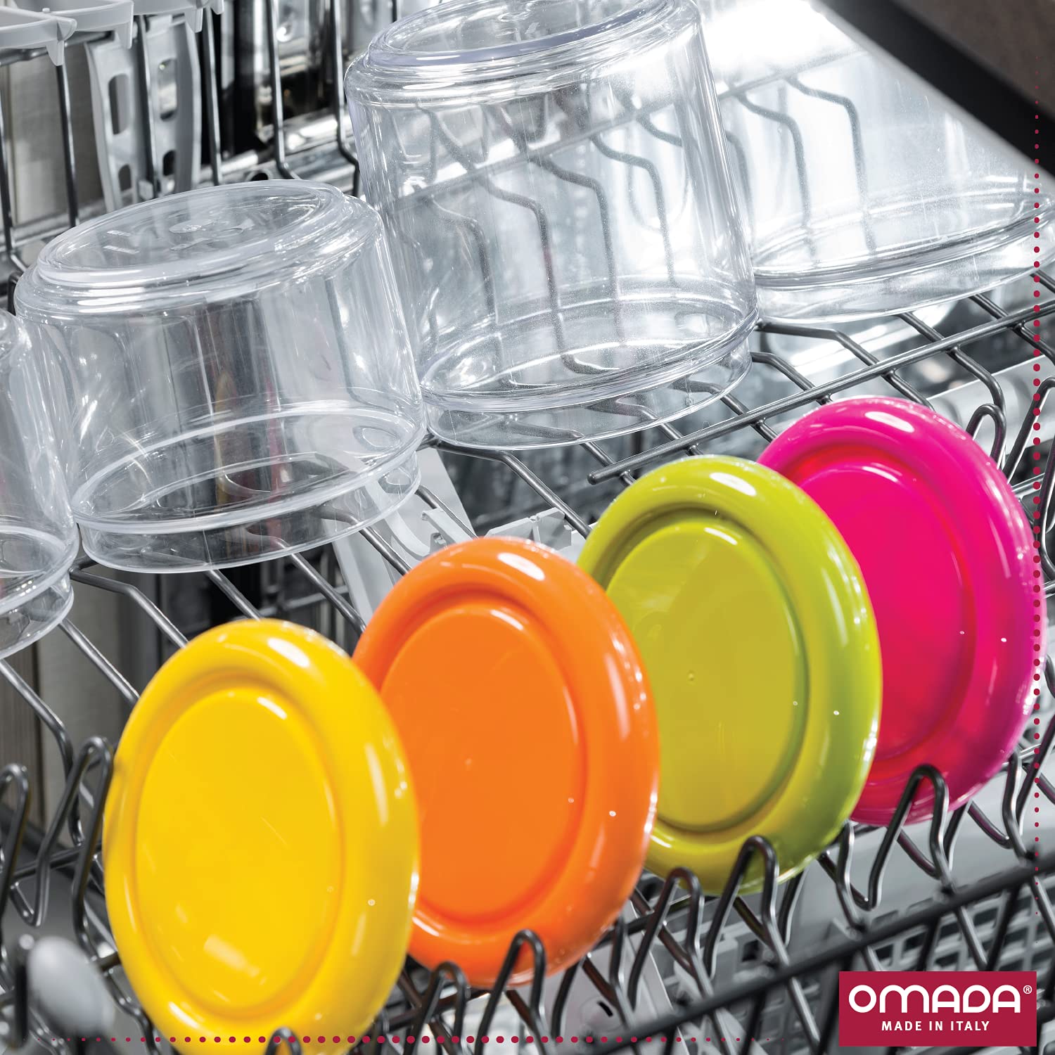 Omada Airtight Acrylic Food Storage Containers - 33.8oz Clear Kitchen Canisters for Sugar, Flour, Pasta & Dry Goods | BPA-Free, Dishwasher Safe with Green Lid | Perfect for Pantry Organization, Baking Supplies & Office Storage