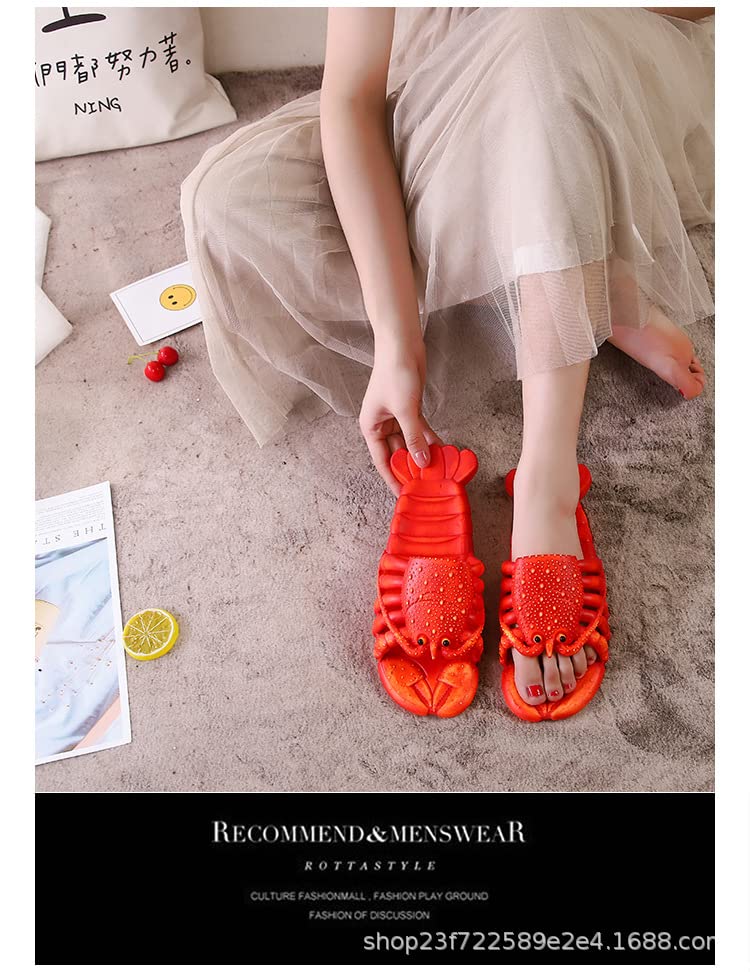 Lobster Slippers for Women & Men - Comfortable Fish Shoe Sandals with Non-Slip Sole | Fun Animal-Themed House Slippers for Beach, Pool, and Home Relaxation