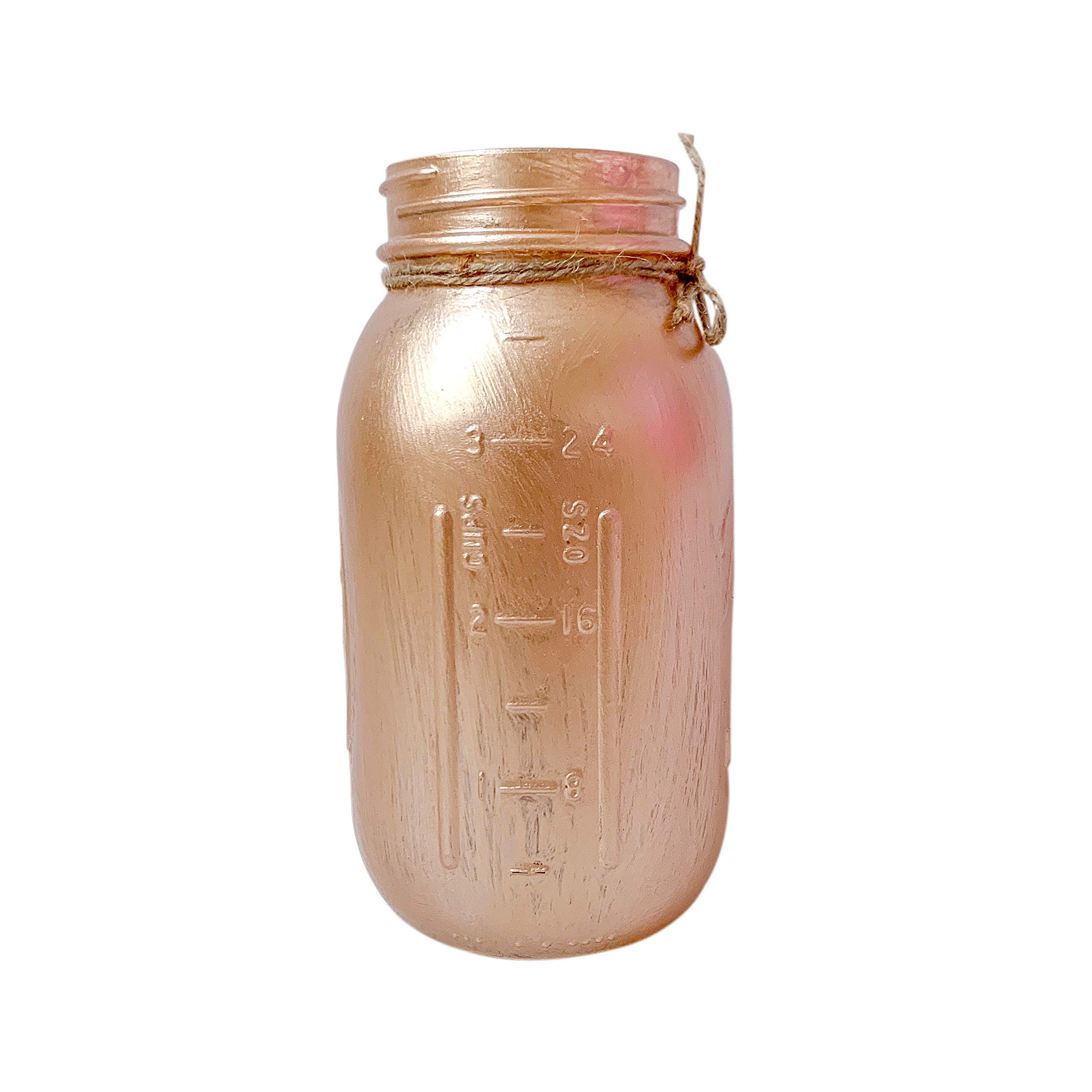 Rose Gold Mason Jars Centerpieces - 32oz Painted Quart Jars for Wedding & Baby Shower Decor | Elegant Table Centerpieces for Bridal Showers, Baby Showers & Home Decor