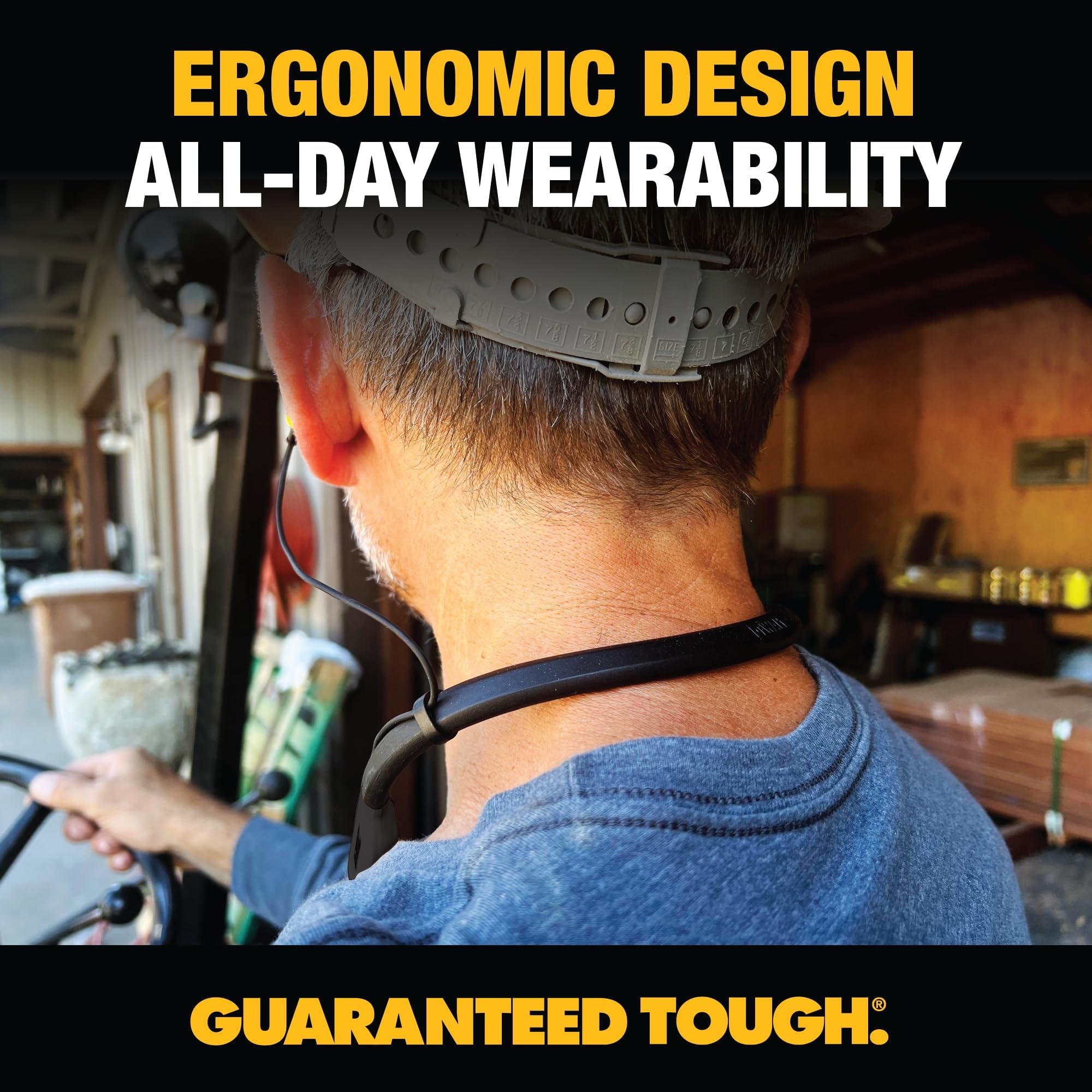 DEWALT 2-in-1 Wireless Bluetooth Headphones with Built-in Speakers, 60+ Hours Battery Life, Hands-Free Music & Calls, Jobsite Wearable Speaker & Neckband Headset, Ideal for Construction Sites and Outdoor Activities (Black)