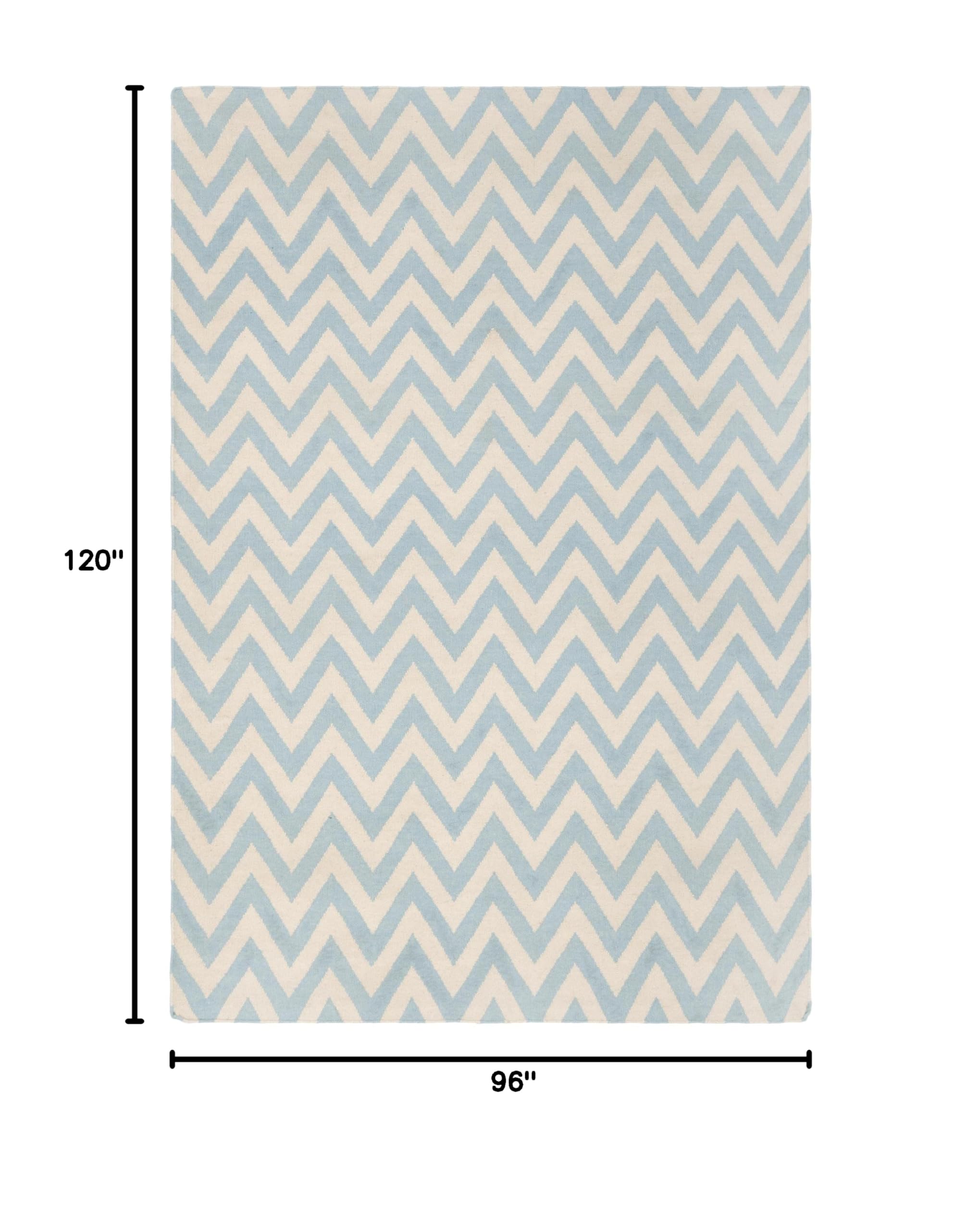 Safavieh Dhurries Blue Ivory 8x10 Feet Area Rug - Soft Handmade Cotton Dhurrie for Living Room, Bedroom & Dining Room Decor