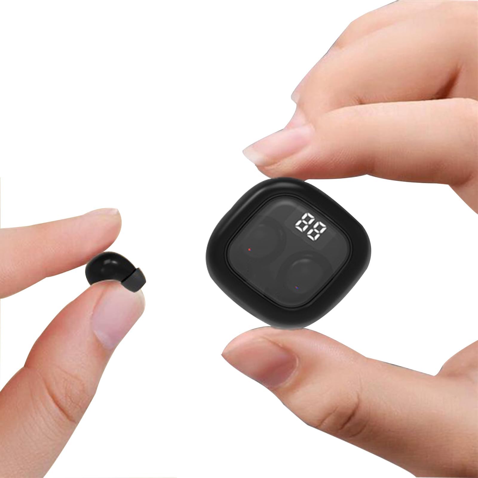 Mini Wireless Bluetooth Earbuds for Kids - Soft Invisible Sleep Earphones with Noise Cancelling for Small Ears | Comfortable for Sleeping, Work, Gaming, Spy Use | Compatible with iPhone & Android Devices
