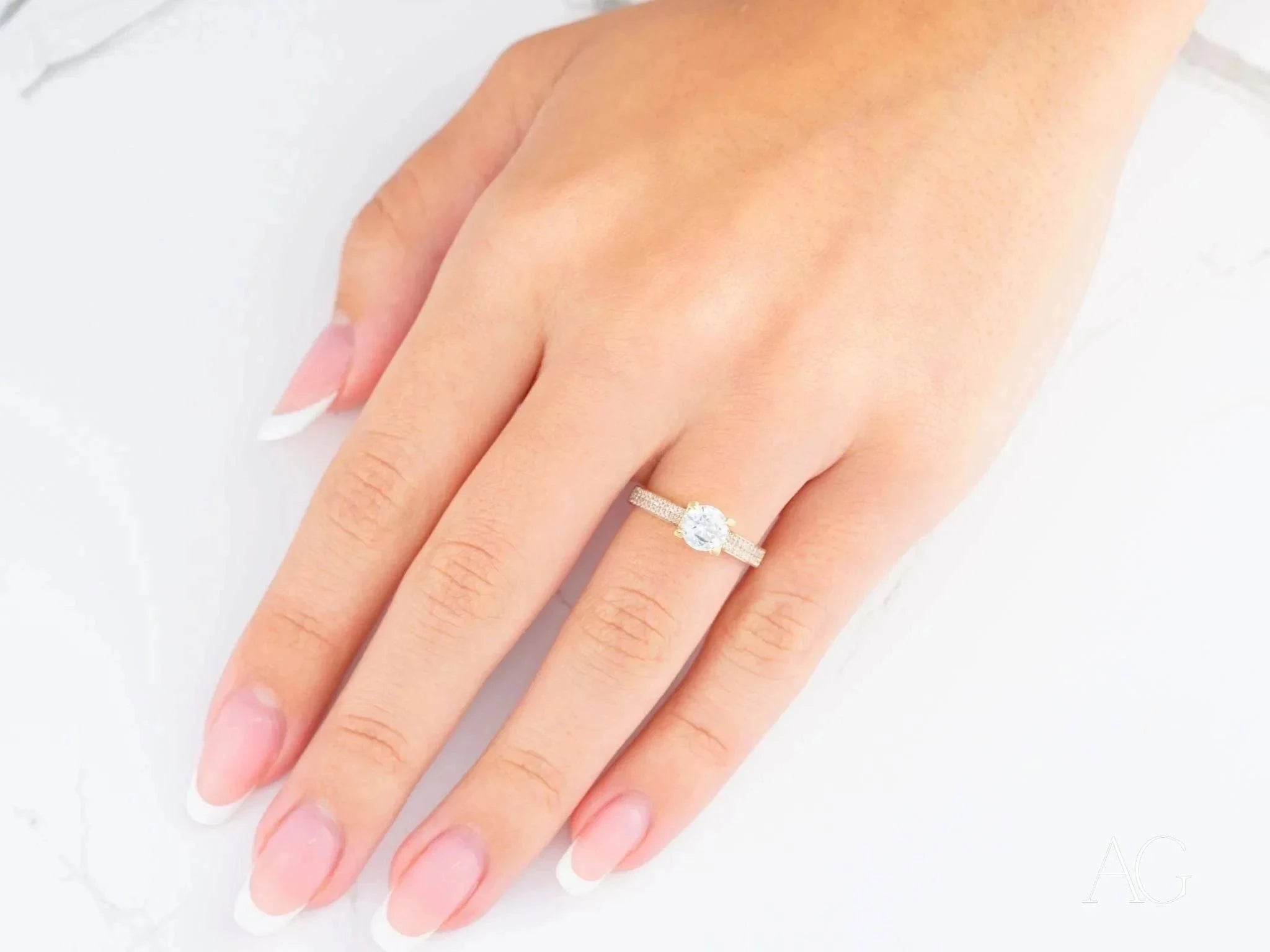 18K Yellow Gold CZ Engagement Ring for Women - Timeless Sparkling Elegance - Perfect for Proposals, Anniversaries & Special Occasions