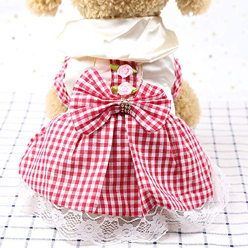 Jalin Plaid Pet Dress for Dogs & Cats - Small, Perfect for Outings & Photos