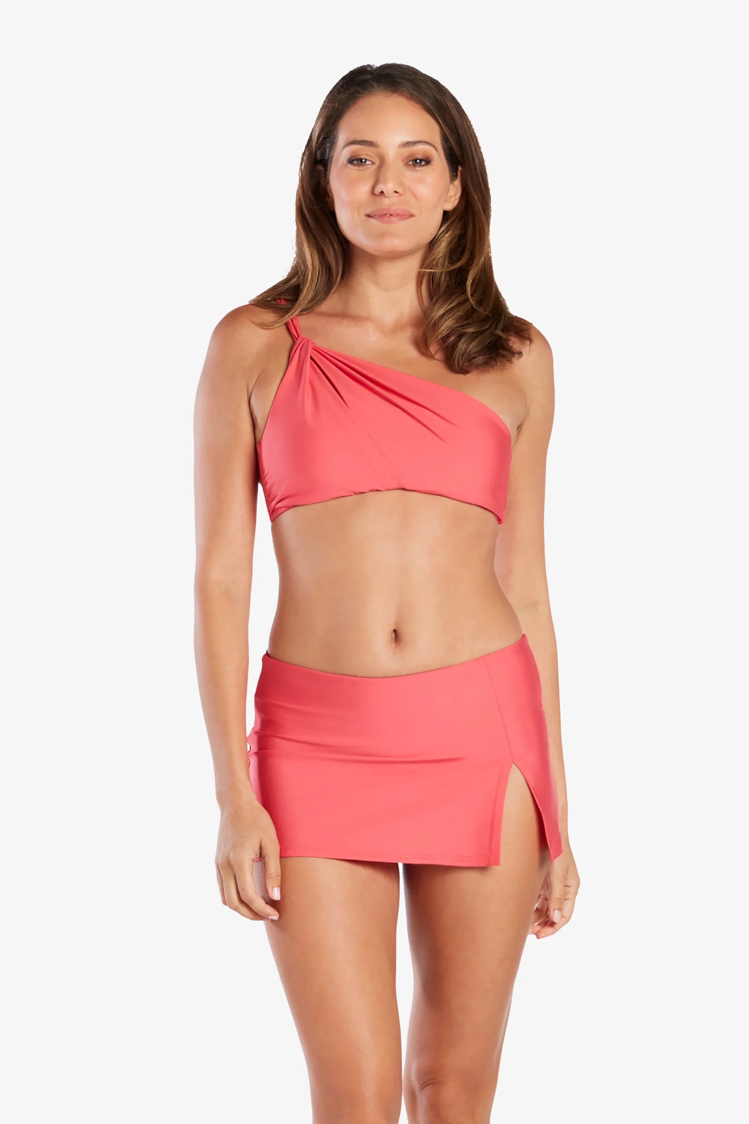 Flowy High Slit Skirt for Women - Watermelon Pink | Summer Casual & Party Wear | Perfect for Beach, Dates & Night Out