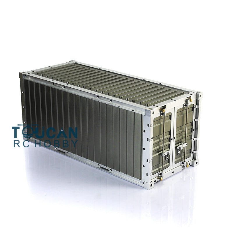 1/14 Scale 20ft 2-Axle Metal Container Box - Unpainted DIY Spare Part for Tamiya Remote Controlled Truck & Semi Trailer Models - Perfect for RC Car Enthusiasts and Model Building Projects