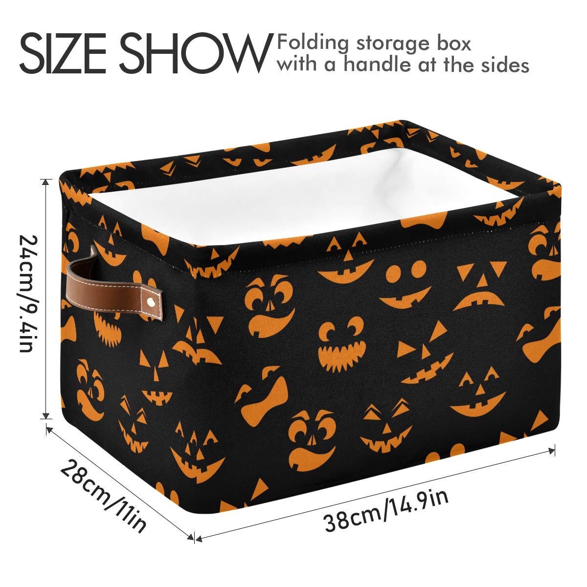 1PCS Large Foldable Storage Basket Bin Cube - Collapsible Organizer for Halloween Decor, Home & Office Organization (Perfect for Toys, Blankets, Laundry & Seasonal Storage)